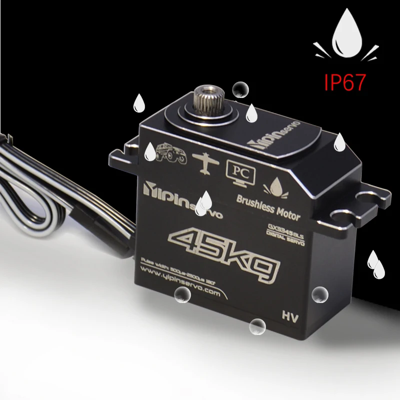 

YIPINservo 45kg High Torque Stainless Steel Gear Brushless Servo Programmable for Industrial Robots Suitable for Outdoor Use