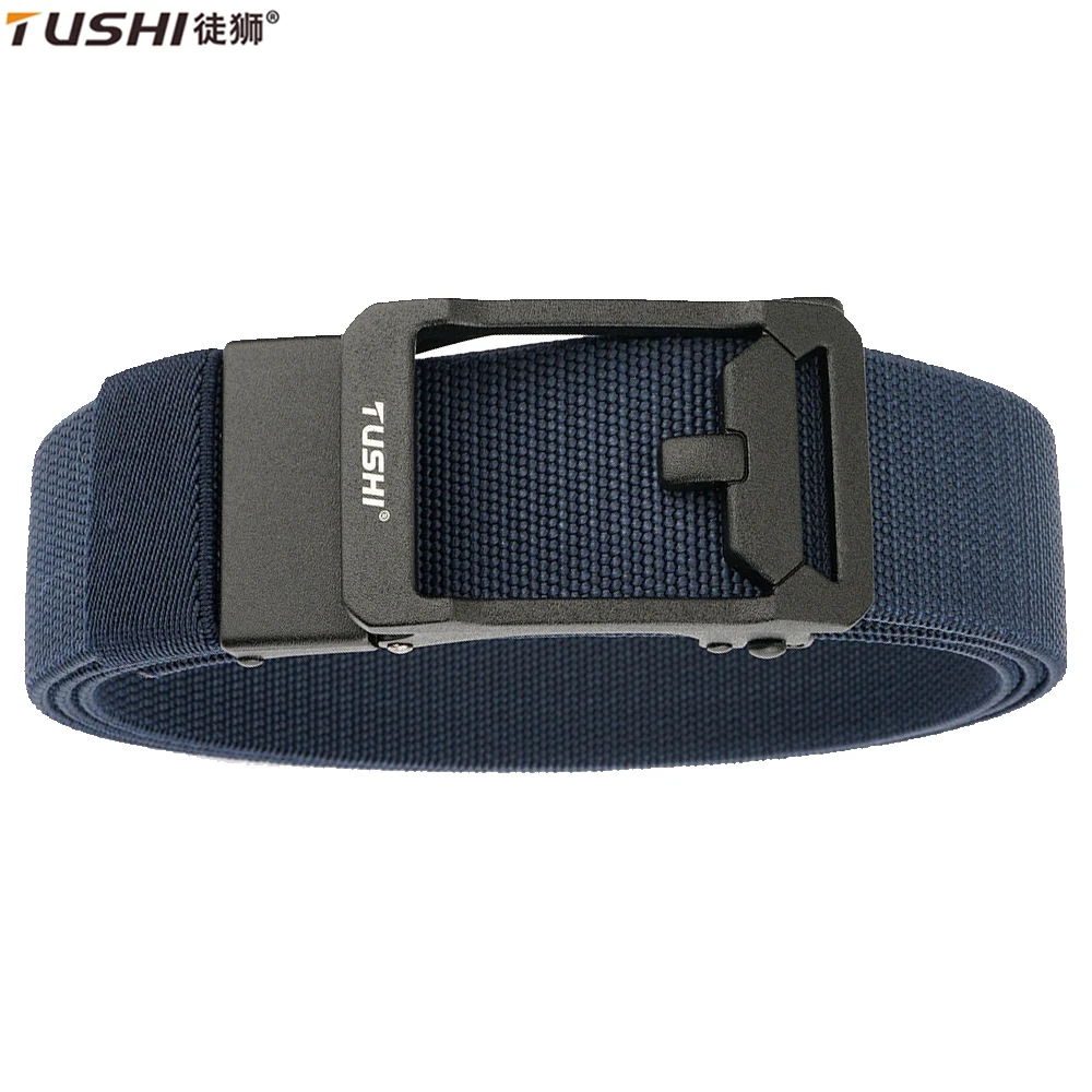 

TUSHI New Canvas Belts for Men Fashion Metal Pin Buckle Military Tactical Strap Male Elastic Belt for Pants Jeans Women