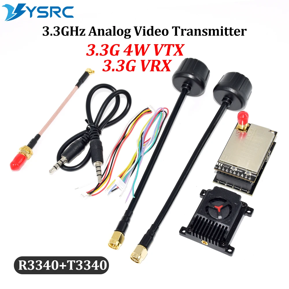 

Upgraded 3.3G 4W VTX Analog Video Transmitter 3170-3470MHz 3.3G VRX 8CH Video Receiver For skyzone/fatshark FPV Glasses DIY Part