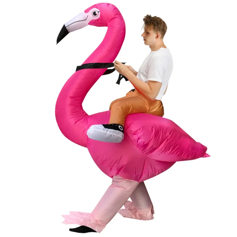 Fancy Animal Bird Adult Inflatable Clothes Flamingo Inflatable Garment Halloween Cosplay Costume Party Walking Mascot Dress Up