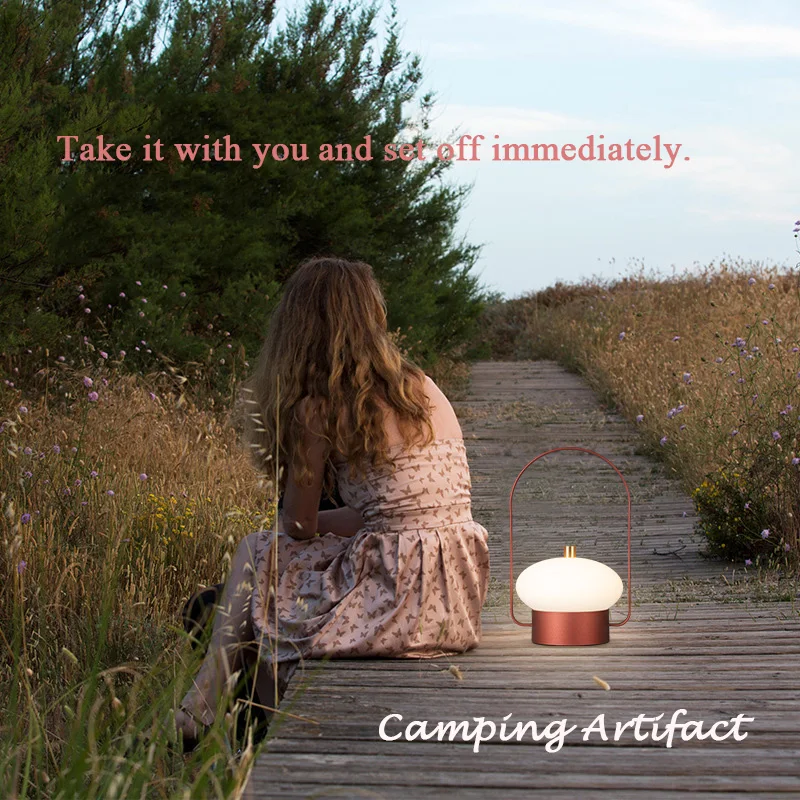 Handheld Lantern LED Rechargeable Outdoor Night Decorative Stand Camping Lamp