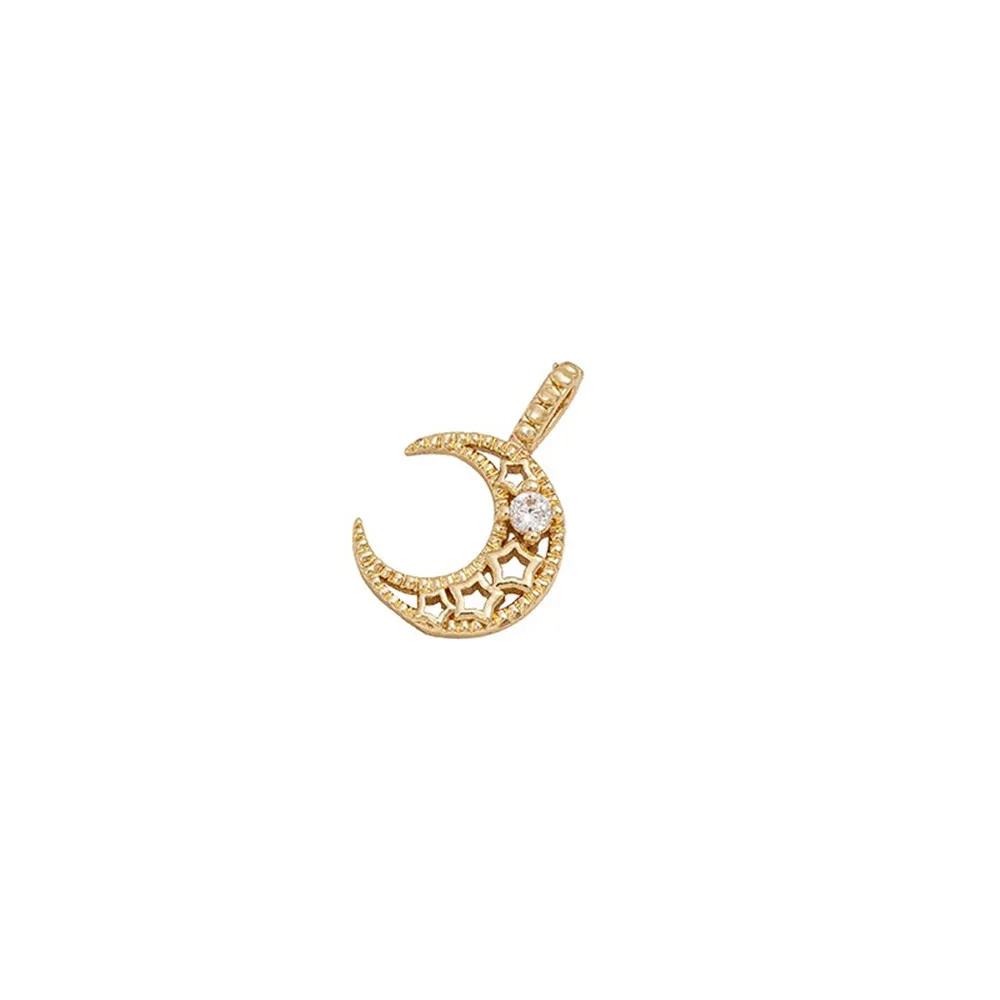 

1PCS 14K Gold-plated Zircon Star, Moon and Sunflower Pendant Diy Bracelet Collarbone Chain Pendant