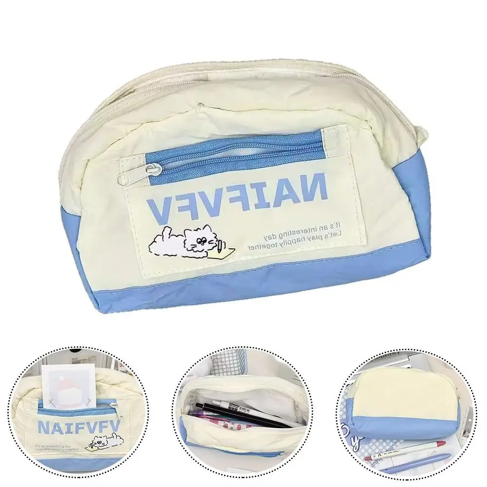 Gifts Cartoon Kitten Pencil Case Large Capacity Soft Pen Bag Stationery Storage Bags School Office Supplies