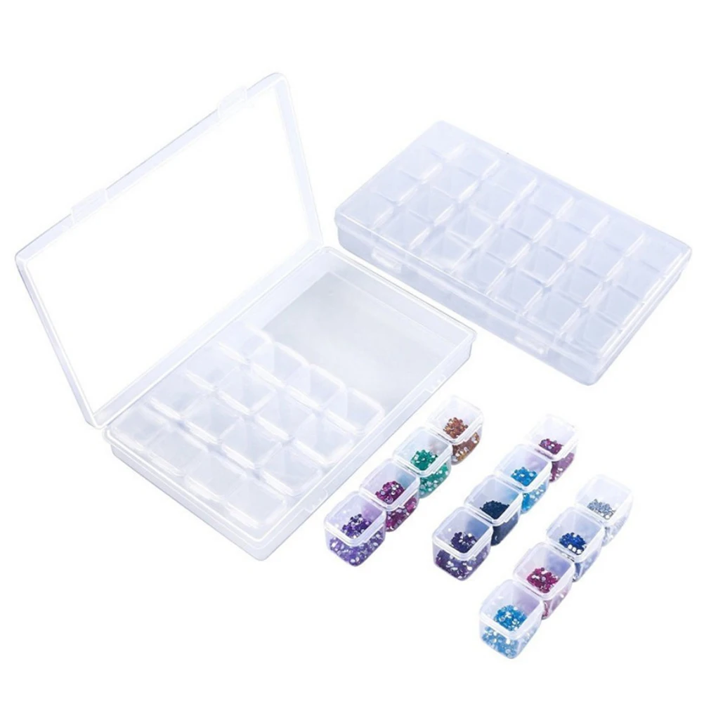 

Jewelry Storage Box Transparent Nail Art Organizer Removable Dividers Adjustable Compartments Lightweight Compact Case