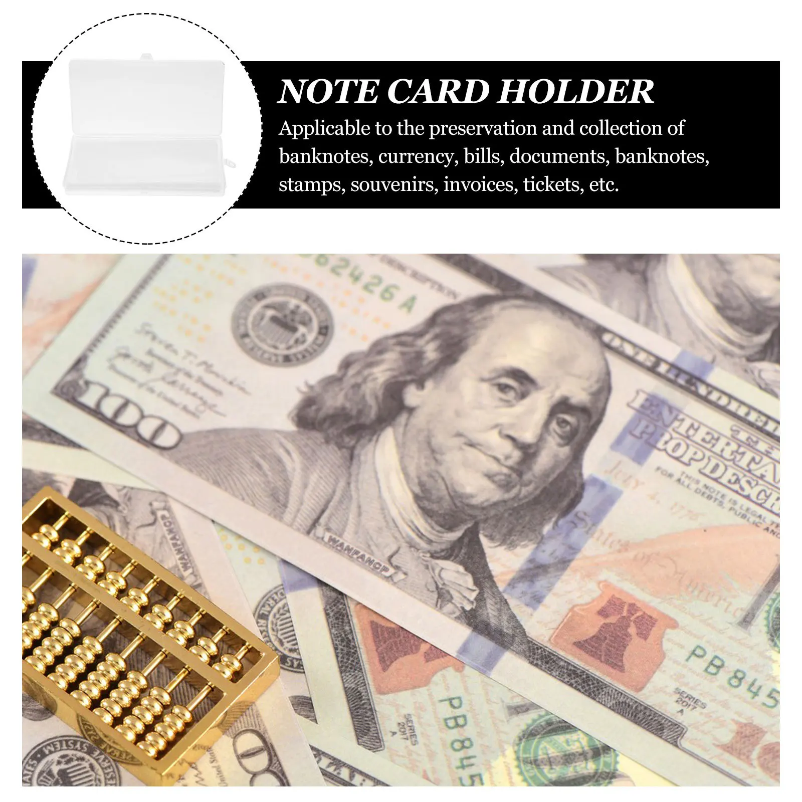 1 conjunto de sacos de proteção de dinheiro de papel transparente suportes de armazenamento de notas para coletar notas de moeda documentos bilhetes planos
