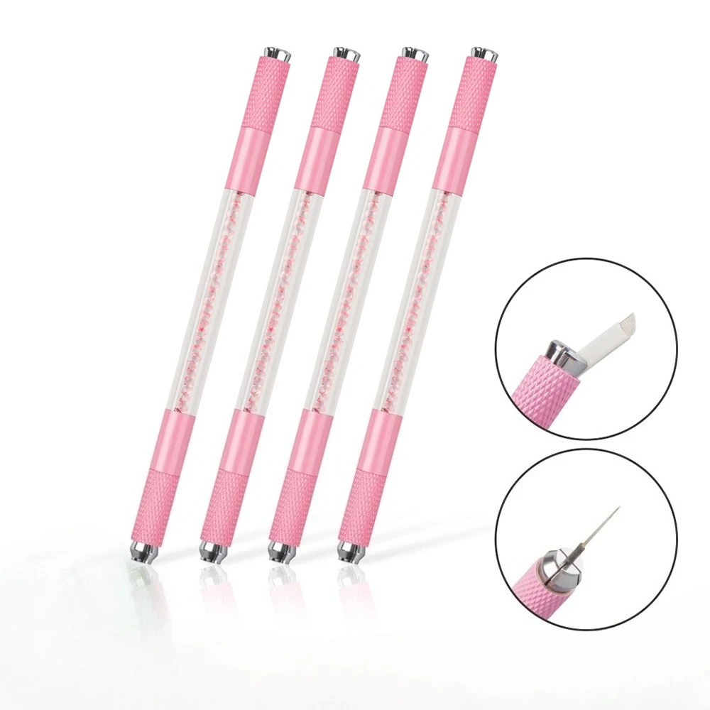 

Розовая двуглавая ручка для татуировки с кристаллами ручной работы, ручка для вышивки хрустальной татуировкой, ручка для тумана с крестом для татуировки