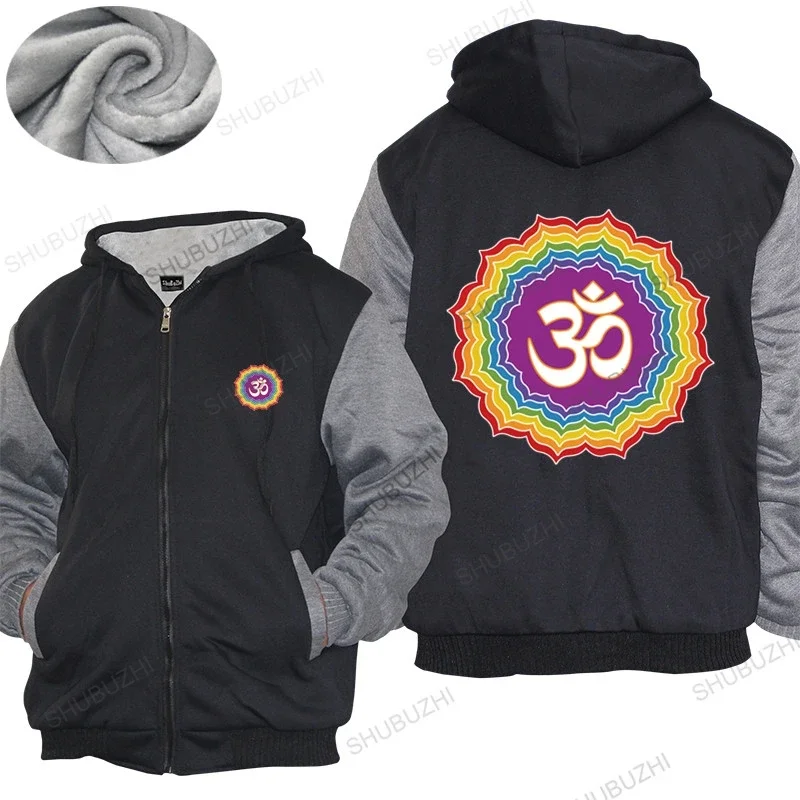 New Arrived Mens hoodies Seven Chakras Colors hoodies Men Cotton Buddha Mandala thick hoody Flower  Homme shubuzhi thick hoody