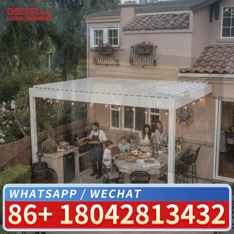 Aluminum Louvre Roof Waterproof Outdoor Pergola and Gazebo for Garden Patio Backyard pergola
