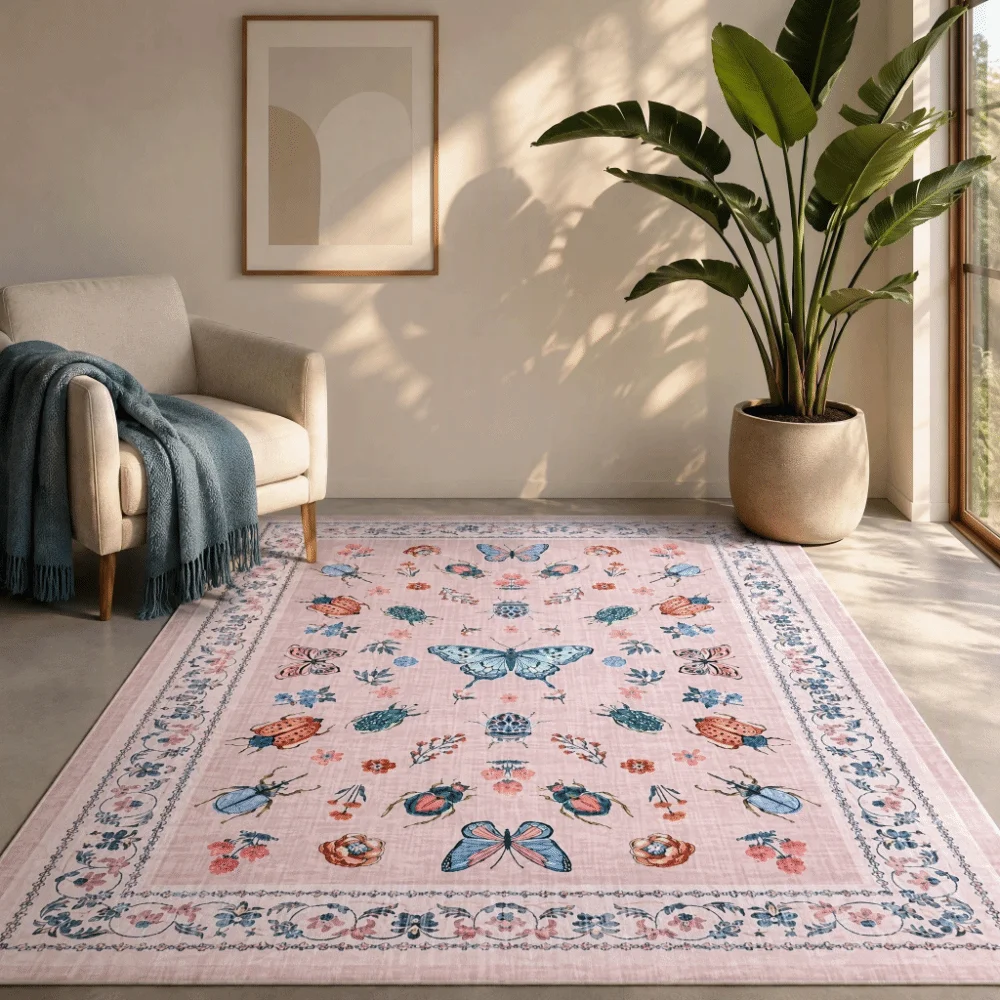 Durable Soft Flower Carpet Non-slip Absorbent Bathroom Floor Mat 40x60cm Door Gasket for Living Room Tea Table Bedside
