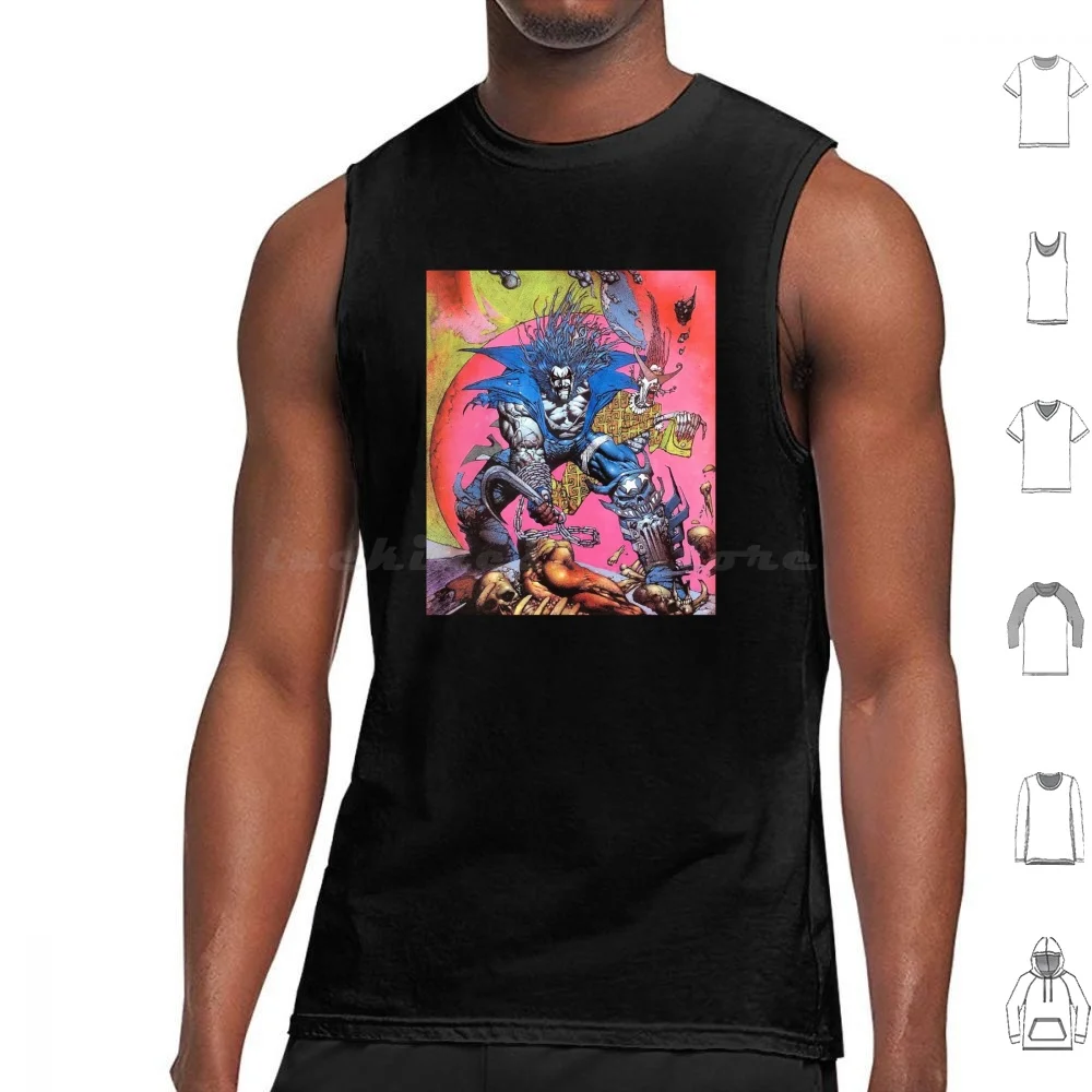 Fight Man Art Tank Tops Print Cotton Lobo Comics Hero Super Villain Movie Cartoon Anime The Main Man Bite Me Fanboy