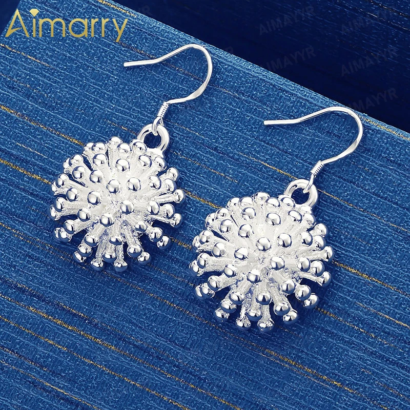 925 Sterling Silver Three-dimensional Dandelion Earrings for Women's Parties Banquets Weddings High-quality Fashion Jewelry