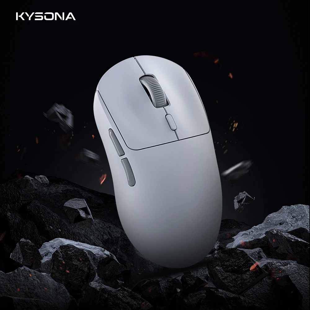 

KYSONA M600 V2 PAW3395 Беспроводная мышь Bluetooth Gaming Esports 55 г 26000 точек на дюйм 6 кнопок оптическая PMM3395 компьютерная мышь для ноутбука