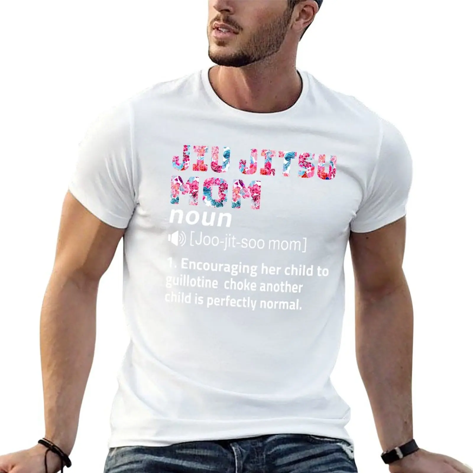Jiu Jitsu Mom Definition Floral Gift T-Shirt topping korean fashion men graphic t shirts