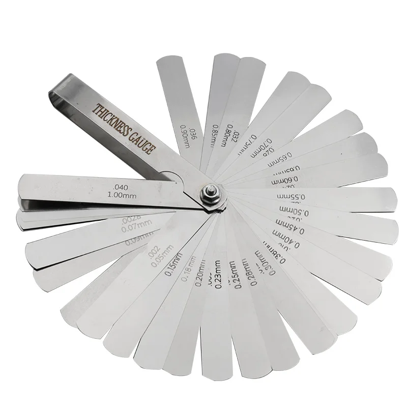 32 IN 1 Blade Feeler Gauge Metric and Imperial Gap Measuring Tool Gauge  Stainless Steel