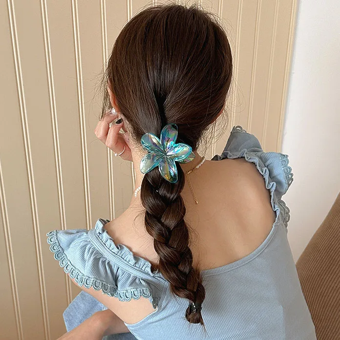 Women Hair Clip Colorful Frosted Egg Flower Hair Clip Gentle Hair Accessory Fashion Blue Color Simple Cute Funny Girl Hair Clip
