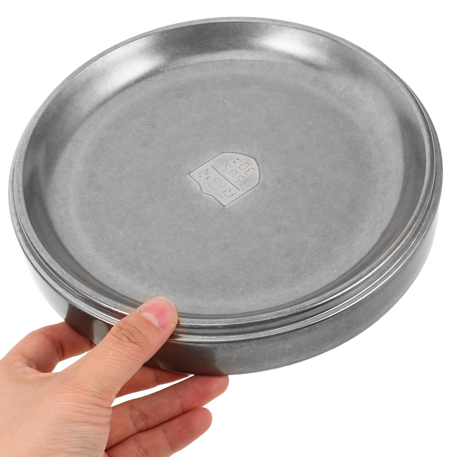 Vintage Stainless Steel Serving Tray 20cm Shallow Stackable Dinner Plate Ideal for Restaurant Buffet Kitchen Buffet Plates