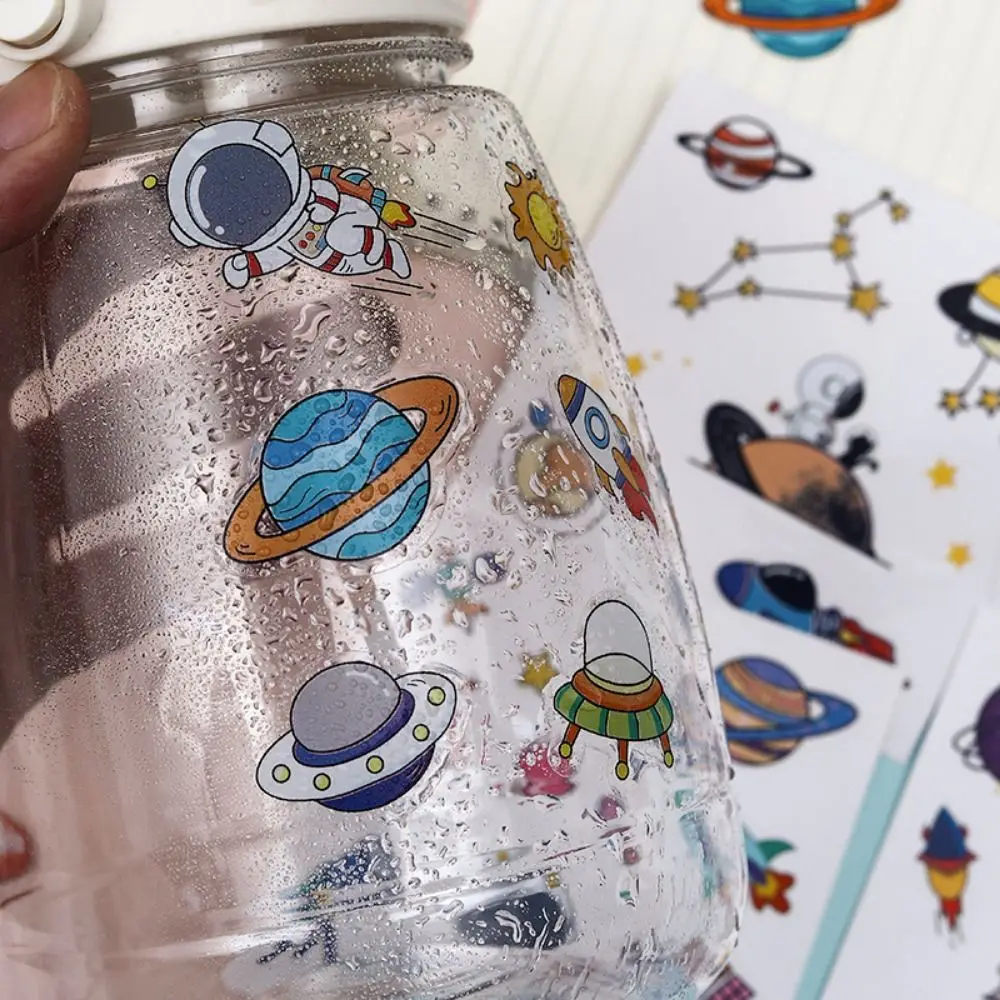 1/10Pcs Cute Cartoon Patterns PVC Stickers Waterproof Space Astronaut Notebook Decoration Colorful DIY Phone Water Bottle Decor