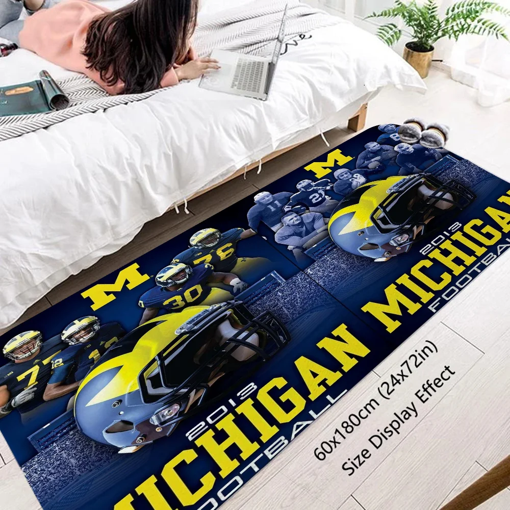 MichiganS WolverineS Kitchen Mats for Floor Mat Room Custom Exterior Entrance Carpet Decoration Home Accsessories Outdoor Rug