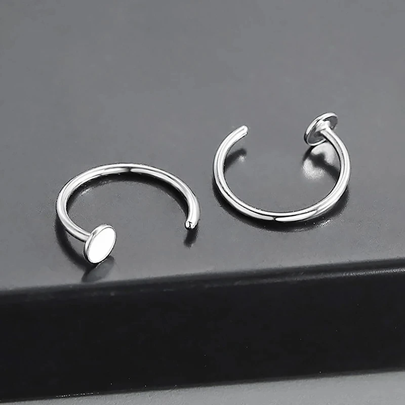 5pc Fake Nose Ring Sexy C Lip Ring Stainless Steel Piercing Nostril Hoop Piercing Stud Accessories Piercing Jewelry For Womem