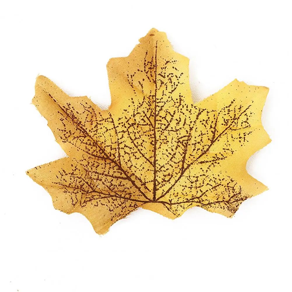 Artificial Maple Leaf Decor Natural Looking Maple Leaf 50pcs Realistic Cloth Artificial Maple Leaf Autumn Leaves for Indoor