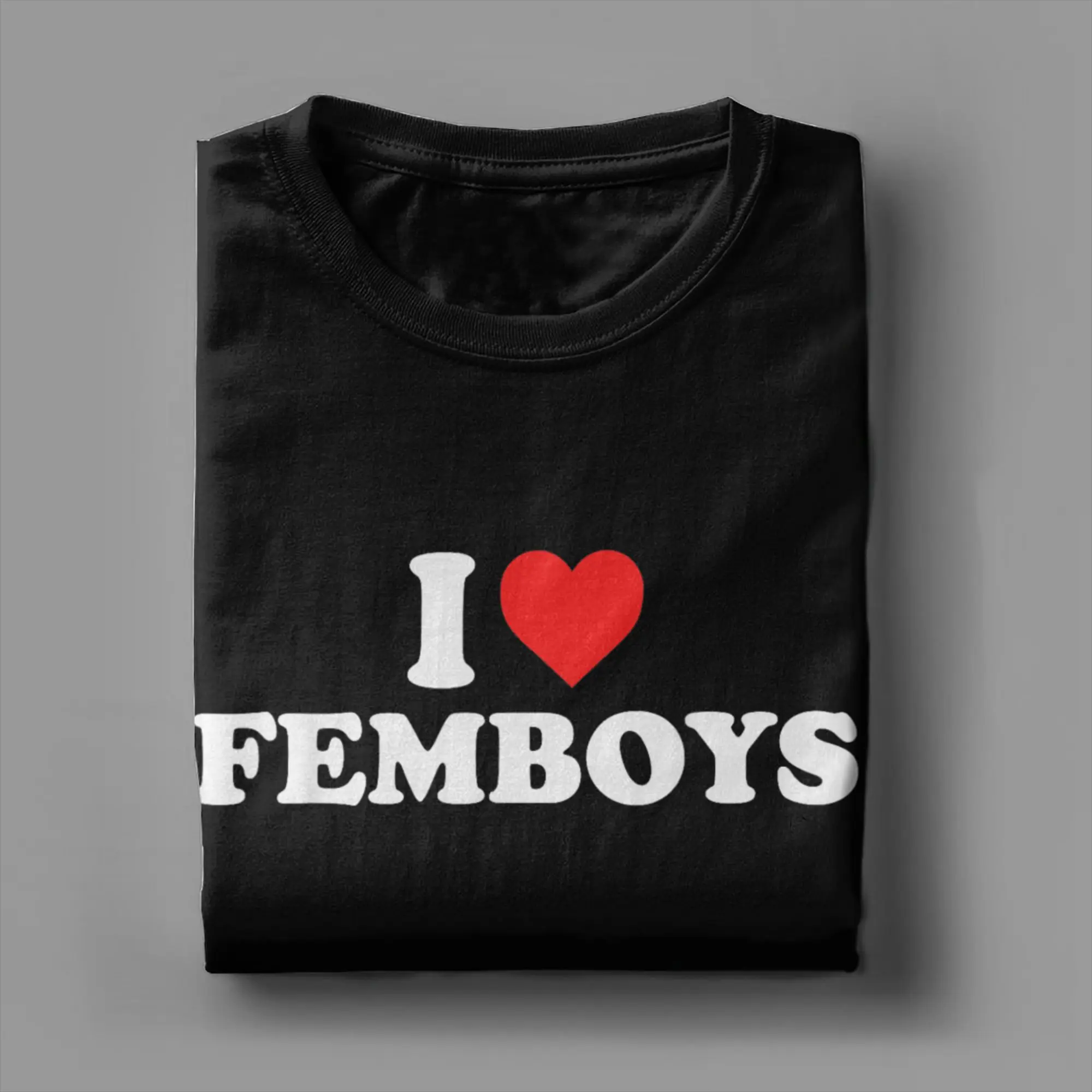 أنا أحب Femboys تي شيرت الصيف 100% القطن تي شيرت للرجل Harajuku عادية تي شيرت قصيرة الأكمام مضحك الملابس #4