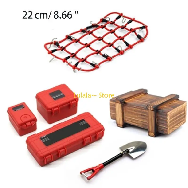 Y4QA 1/10 Scale RC Luggage Roof Rack Storage Net for TRX-4 Rc Car