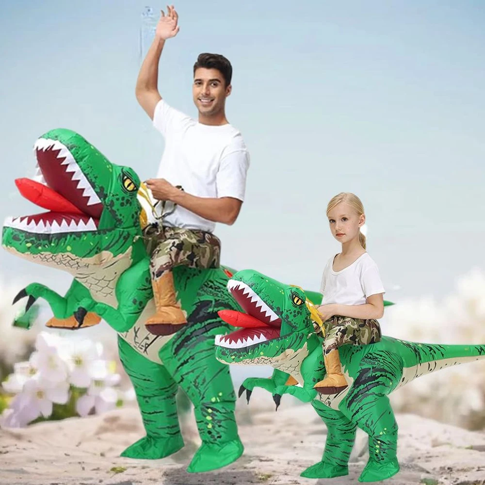 

Fun Inflatable Dinosaur Costume Ride-On T-Rex Inflatable Suit Suitable for Halloween Party Carnival Cosplay Holiday Gift