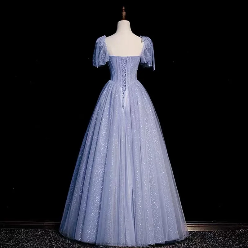 

Blue Evening Gown Women's ort Size High End Luxury Wedding Birthday Par Adult Ceremony Bride Toasting Dr