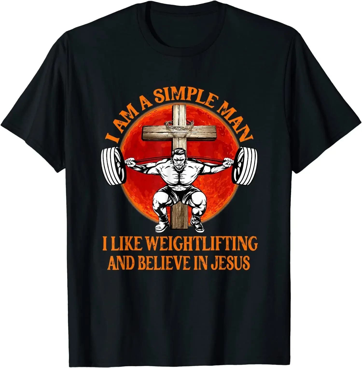 

I Like Weightlifting and Jesus Funny Christian Fitness Gift T-Shirt 100% Cotton O-Neck Summer Short Sleeve Casual Mens T-shirt