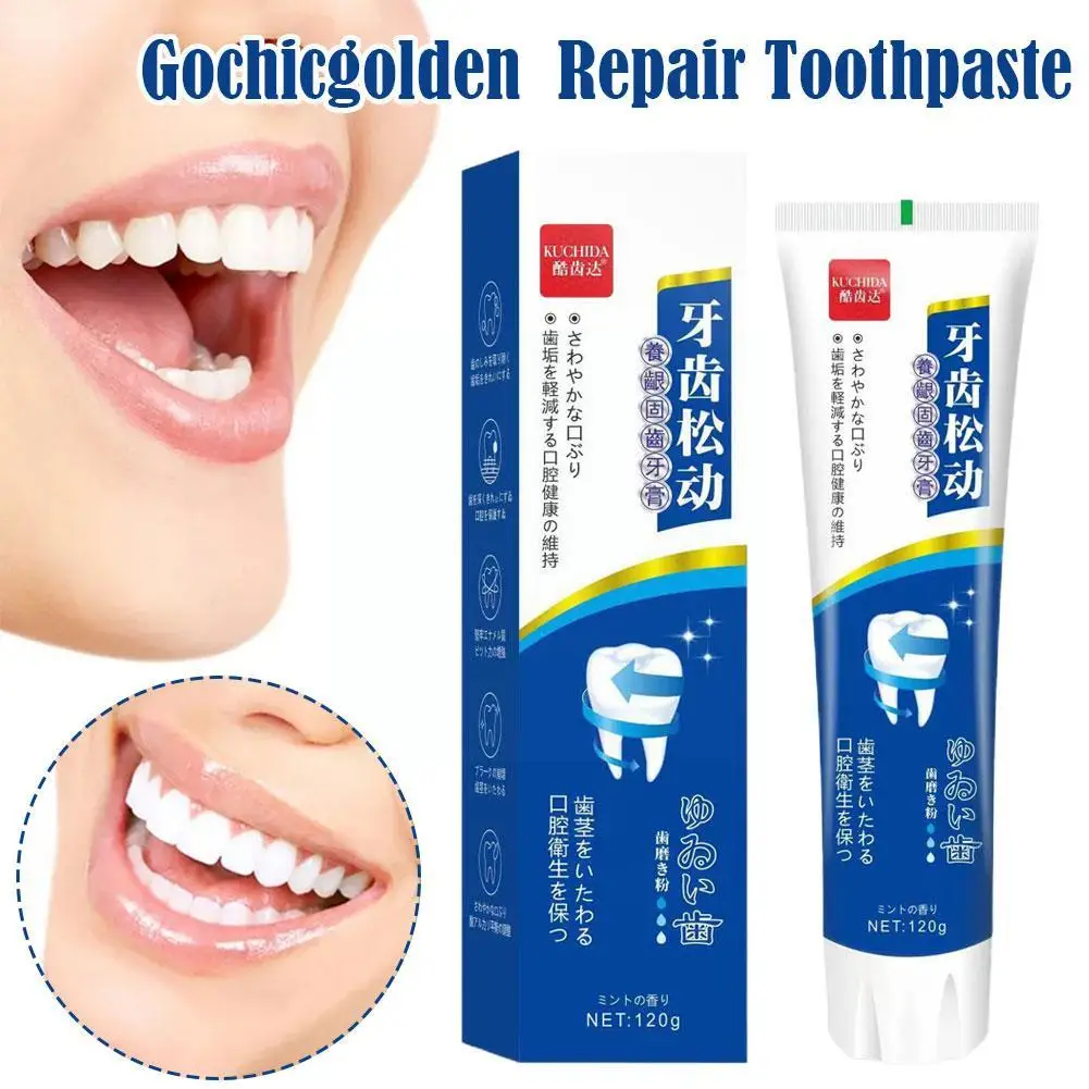 Gochicgolden-crema blanqueadora de larga duración, crema de reparación Dental para limpieza profunda, pasta de dientes con aliento fresco, I8W2