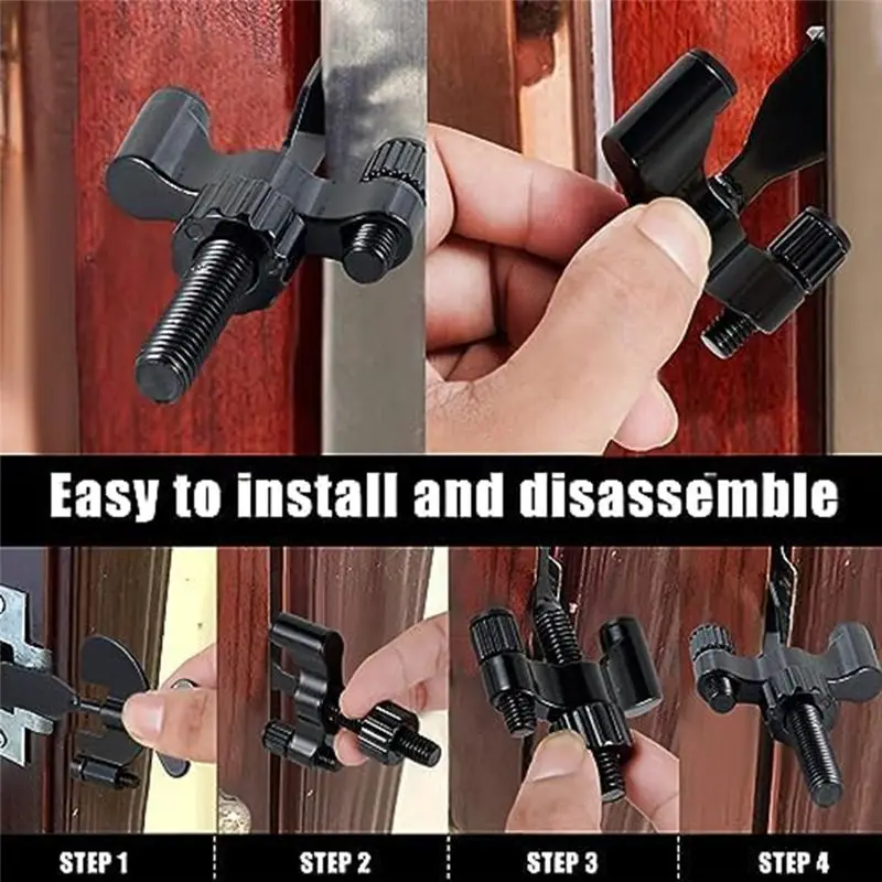 ABJI-2Pcs Hotel Door Locks Zinc Alloy Security Door Lock For Travelers, Sturdy Safety For Hotel Room Door view 3