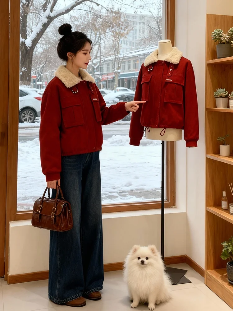 

Women's Faionable Fce Lined Thiened Long Sve down Cotton Jaet Casual Loose Sle Warm ort Coat for Winter