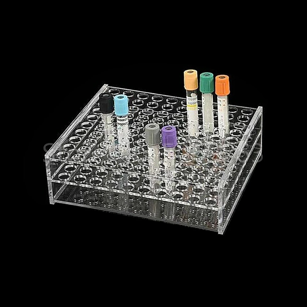 1pcs Vacuum blood tube perspex Rack  Clear Organic glass 2ml 5ml 10ml Vacuum blood tube perspex Rack For School Lab