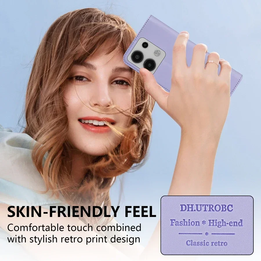 Wallet Skin Friendly Strong Magnetic Card Slot Flip Leather Case For Xiaomi Redmi Note 13 Pro+ 12 12S 11 11S 10 9 Pro 8T 7 Cover image 6