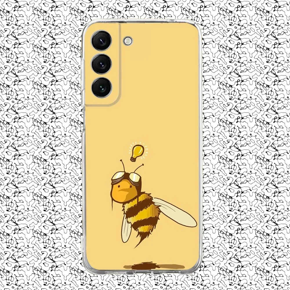 Cute Honey Bee Phone Case Silicone For Samsung S30,S23,21,22,20 Ultra,S20 FE lite,S10,9,PIus Note20ultra Cover Clear