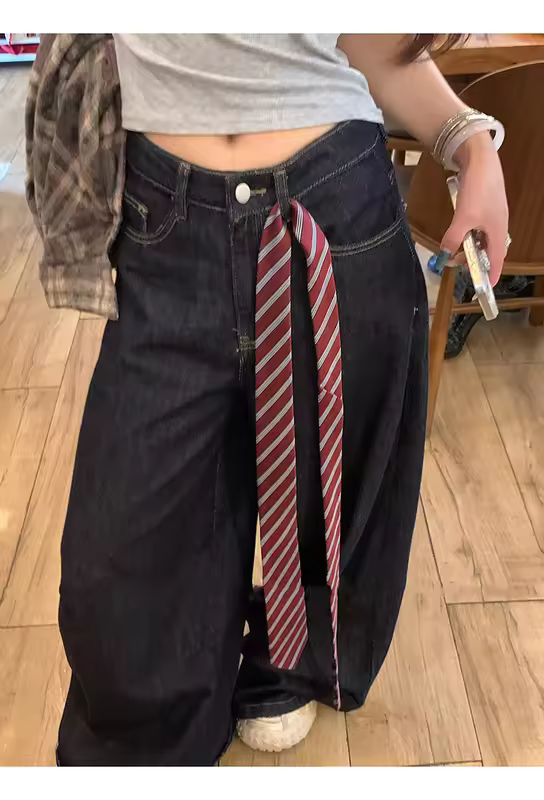 Long Skinny Plaid Waist Belt With Jeans Necktie Scarf Decorative Accessory Personality Trendy Hairband Fashionable Accessory - Image 5