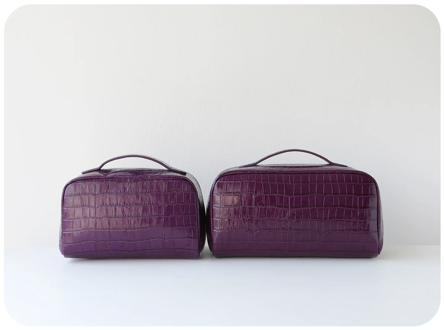 Waschtasche aus echtem Leder mit Krokodilstruktur, großes Fassungsvermögen, Reise-Kosmetik- und Toilettenartikel-Organizer, Damentasche, Make-up-Tasche, Luxustasche – Detail 13