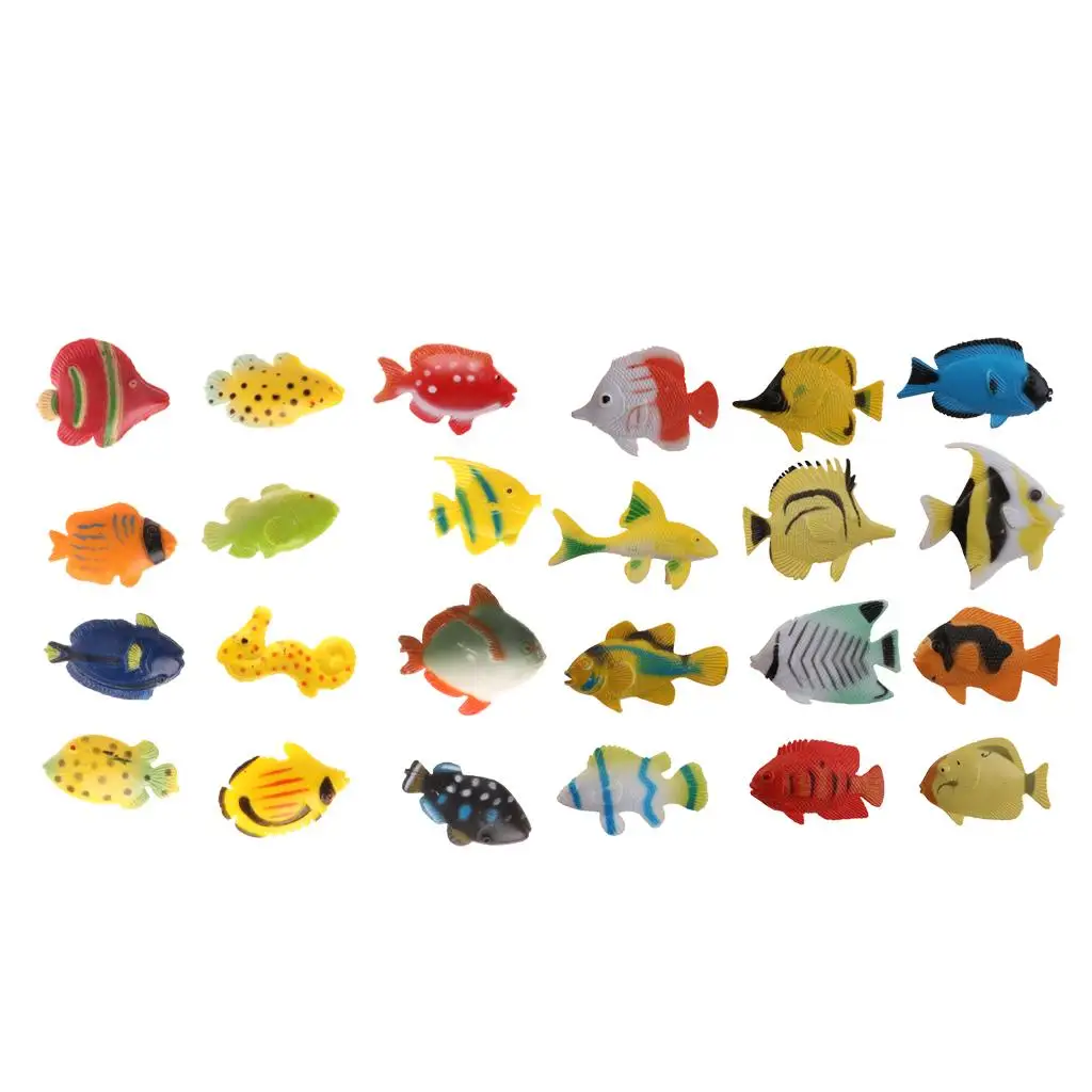 24Pcs Plastic Marine Animals Toy Assorted Model Figures Kids Child Toys