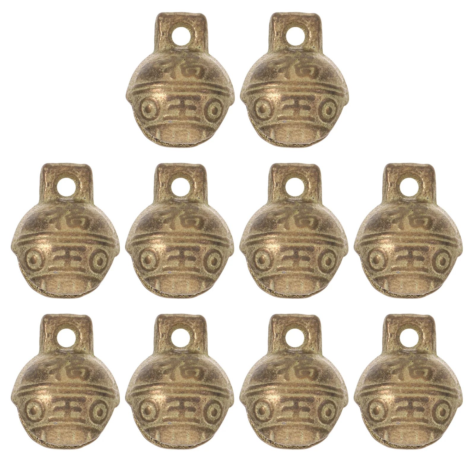 

10Pcs Copper Tiger Head 1.4cm Pet Collar Charms DIY Crafts Vintage Bells for Christmas Decorations