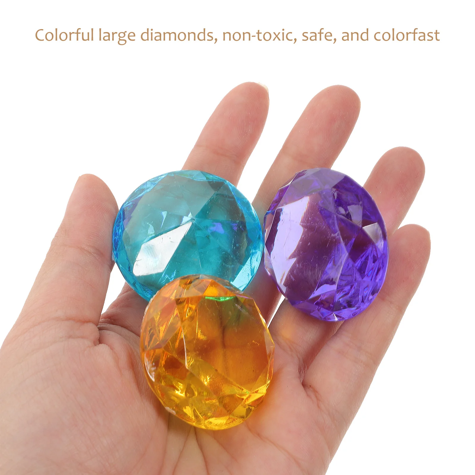 Cofre del Tesoro Lleno de Gemas Falsas Coloridas para Niños, Juguete para Piscina, Gemas Acrílicas, Regalo Estimulante para Bolsas