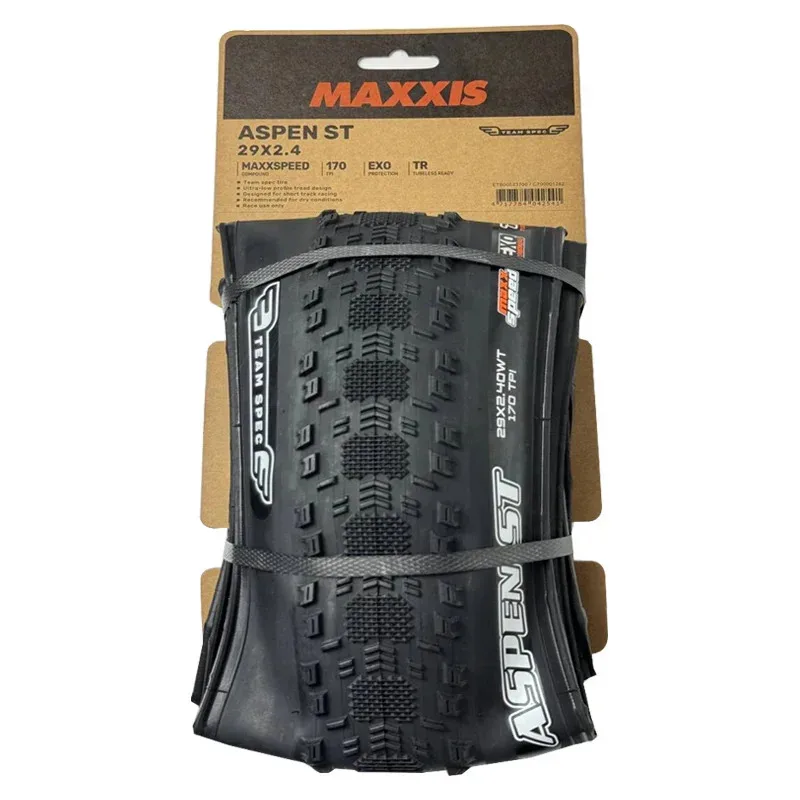 إطار Maxxis Aspen ST 29x2.4 بدون أنبوب MTB - 29 بوصة، 170 TPI، إطار دراجة جبلية XC خفيف الوزن