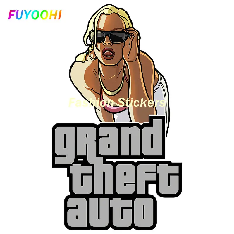 FUYOOHI pegatinas y accesorios de calcomanías GTA Grand Theft Auto, logotipo de SAN Claus, pegatinas de vinilo para coche, pegatinas decorativas