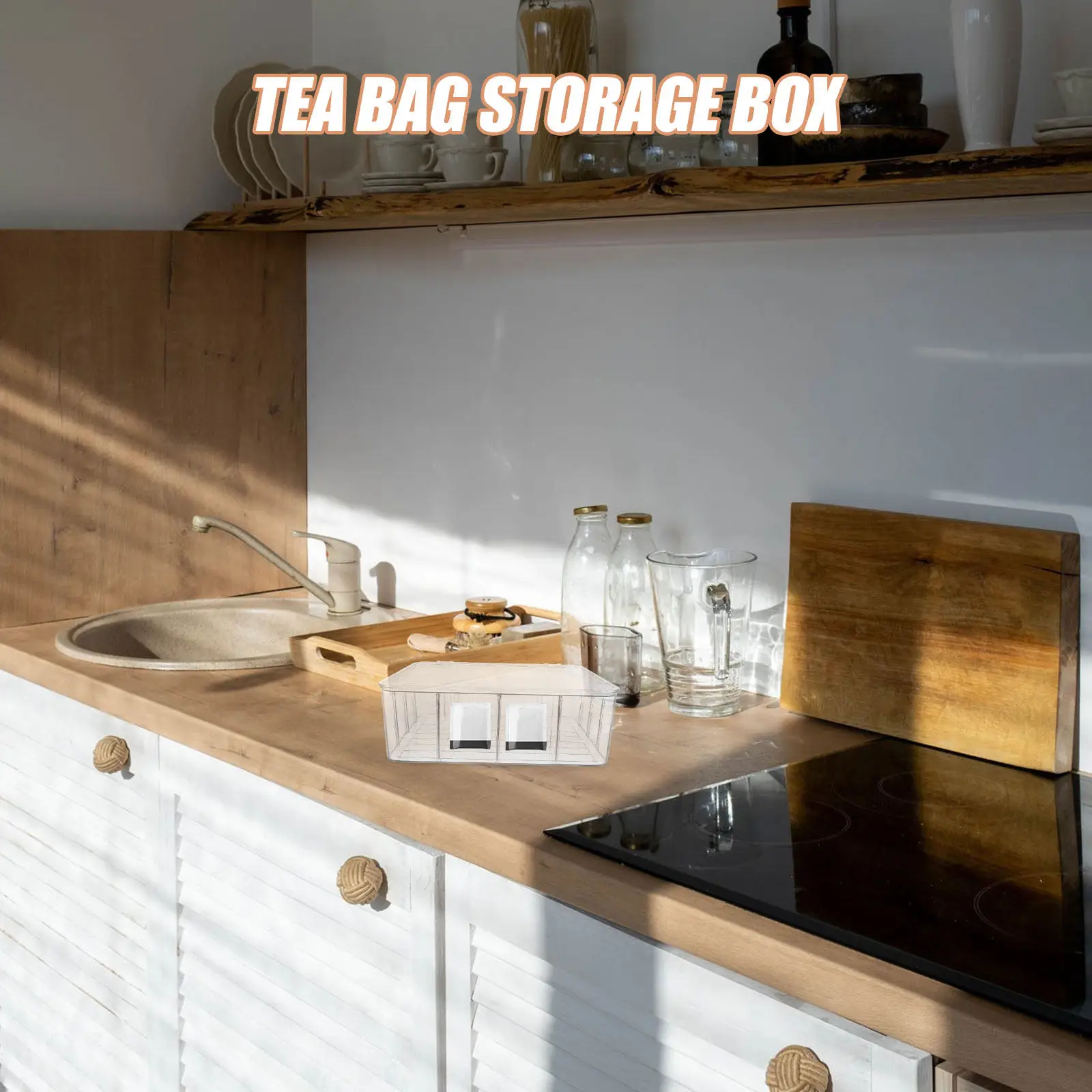 Large 16-Grid Tea Bag Organizer Plastic Box Clear Lid Storage Holder Cabinet Countertop Tea Pack Sachet Container Office Home view 5