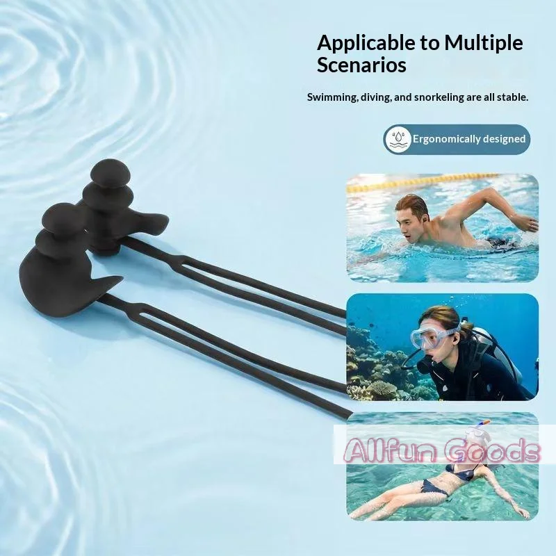 1Pair Swimming Earplugs With Lanyard To Prevent Loss Silicone Earplugs For Water Resistance Suitable For Diving And Swimming
