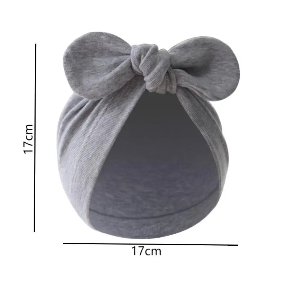 Cute Flower Knot Hat Solid Color Soft Infant Beanie Cap Cotton Newborn Headband Girls