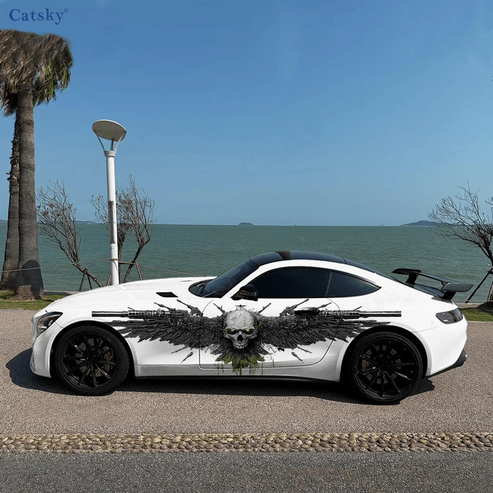 

Eagle Skull Eerie Wings Car Vinyl Wraps Decal Self-adhesive PVC Sticker Suitable for Trucks SUV Decoration Auto Accessories Gift