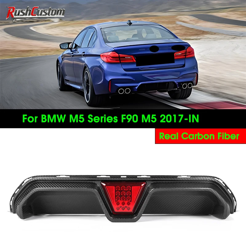 

Real Dry Carbon Fiber Rear Bumper Diffuser Lip Spoiler Splitter For BMW New 5 Series F90 M5 LCI 2017-IN
