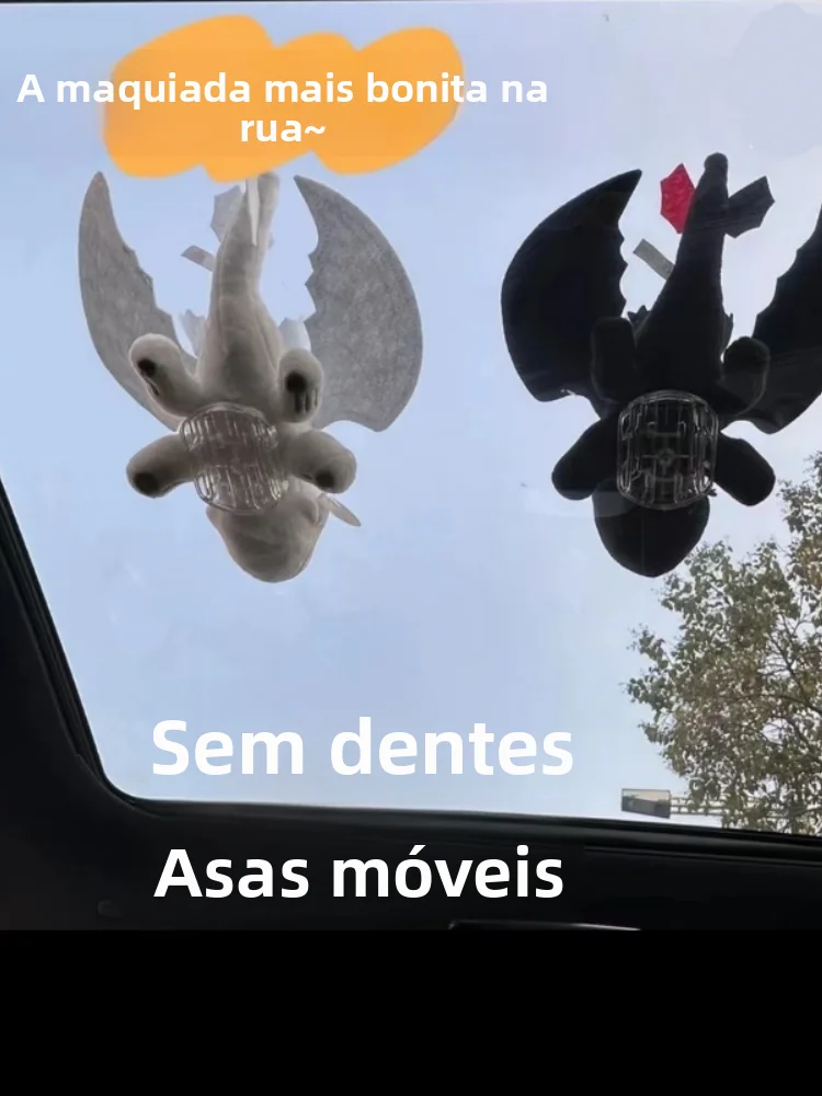 Boneco Decorativo para Janela de Carro com Asas Móveis, Ornamento Suspenso em Forma de Dinossauro para Capacete de Moto, Aces...