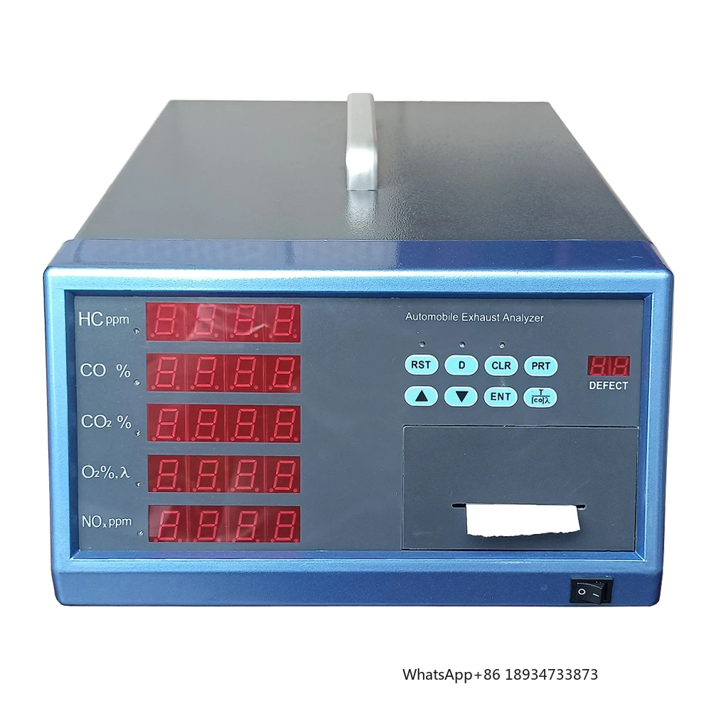 High Precision HPC501 Vehicle Exhaust Gas Analyzer HC, CO, CO2, O2, NOx 5-Gas Detection with Printing Function