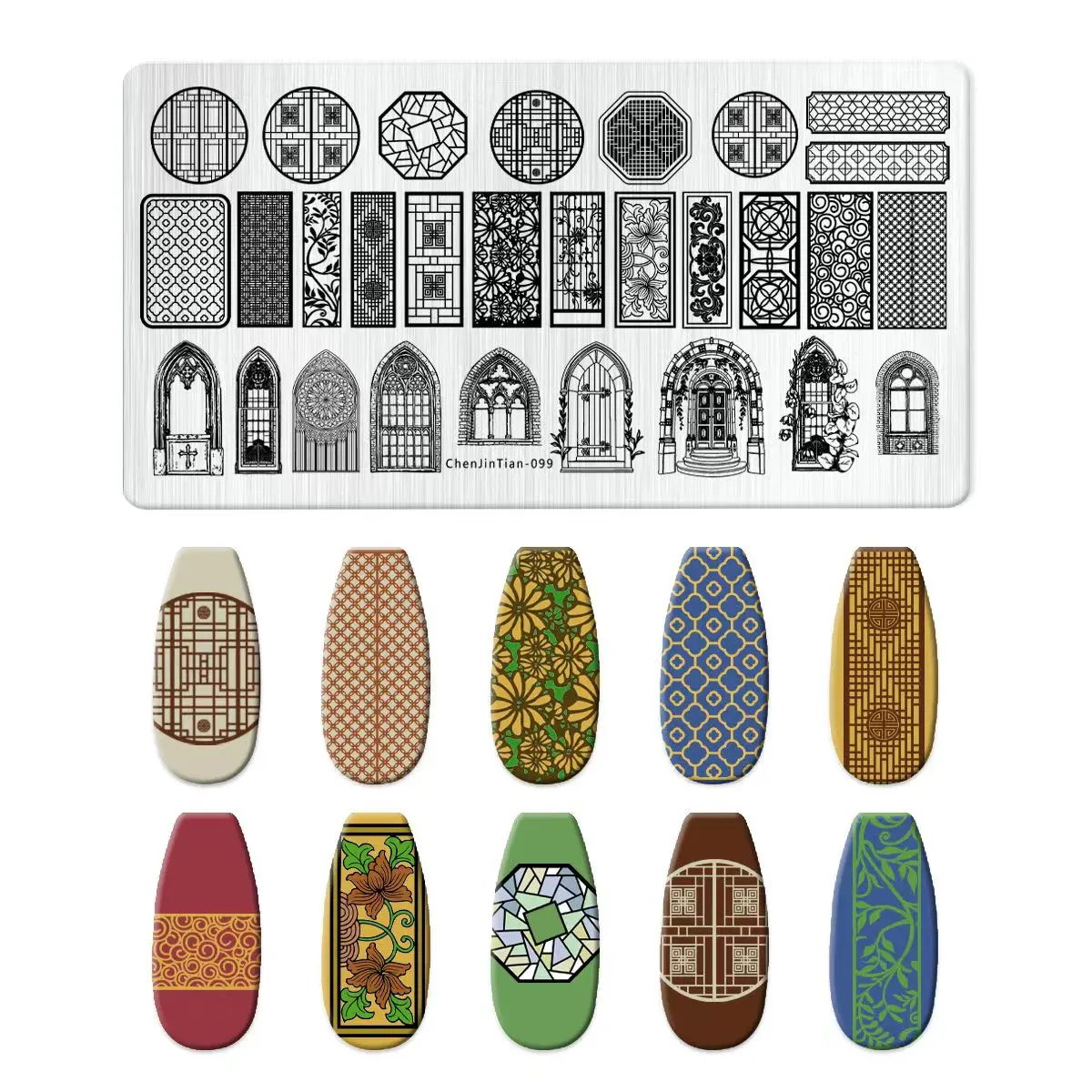 Nail Art Templates European architectural pattern angel priest Flower Geometry Stamping Plates DIY Image Printing Stencil Tools